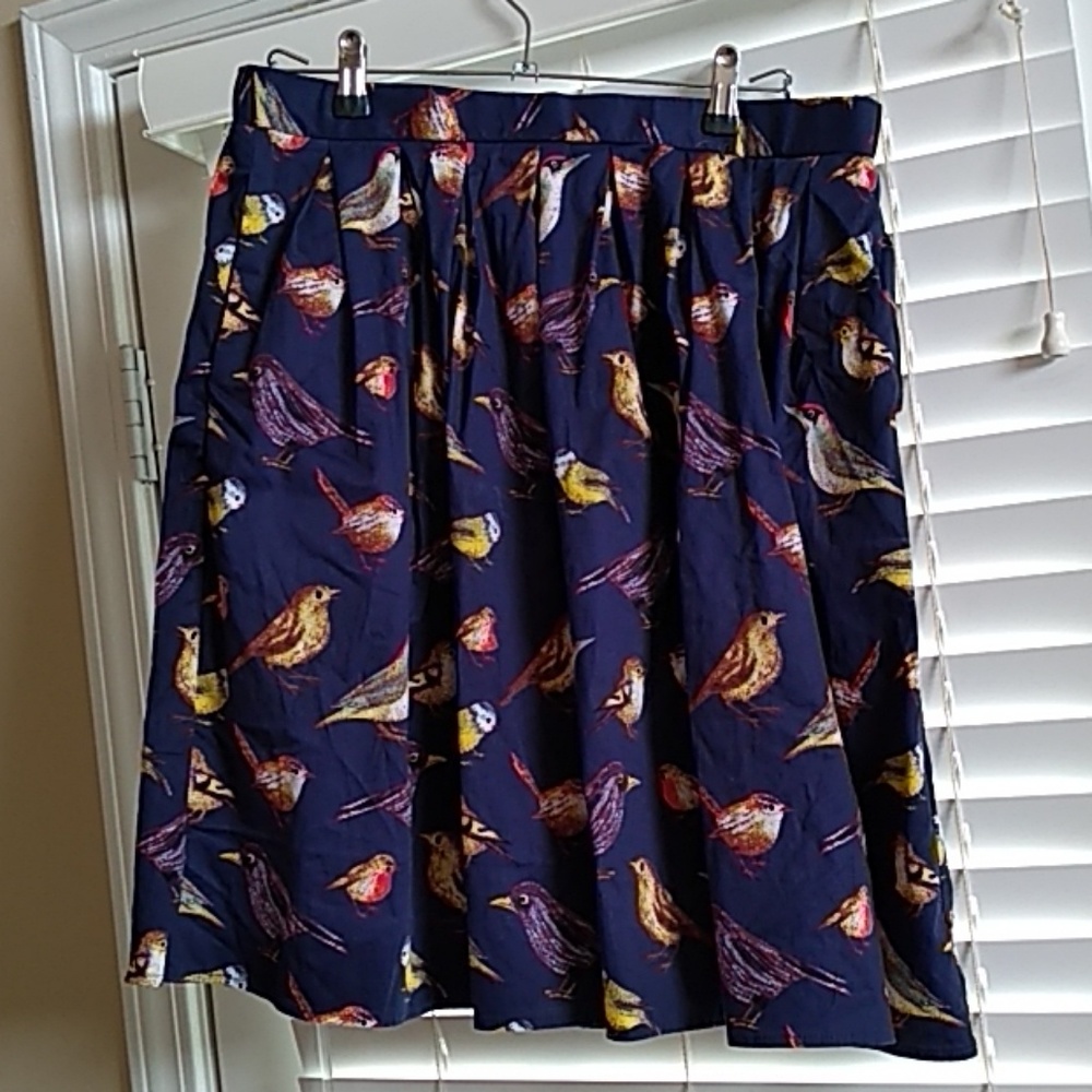 Grace Karin bird patterned pleated skirt